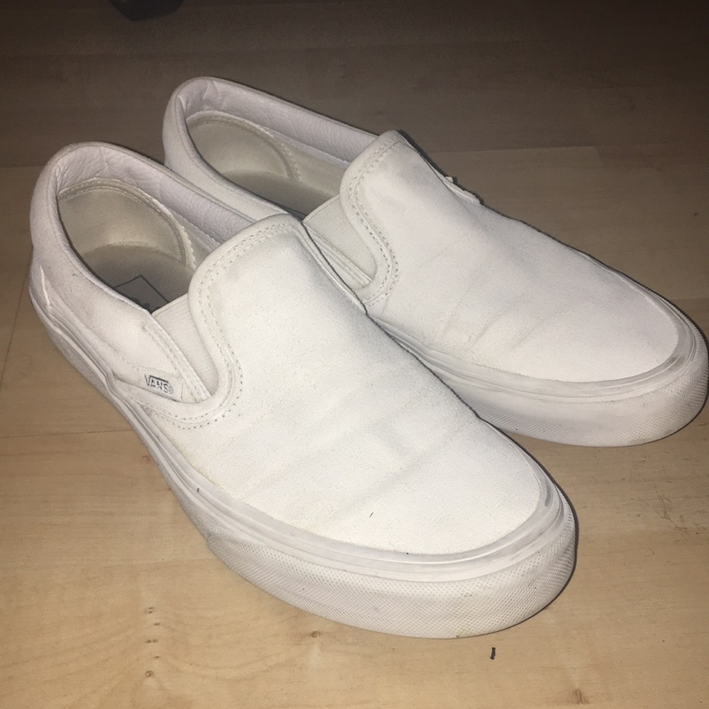 White slip on vans